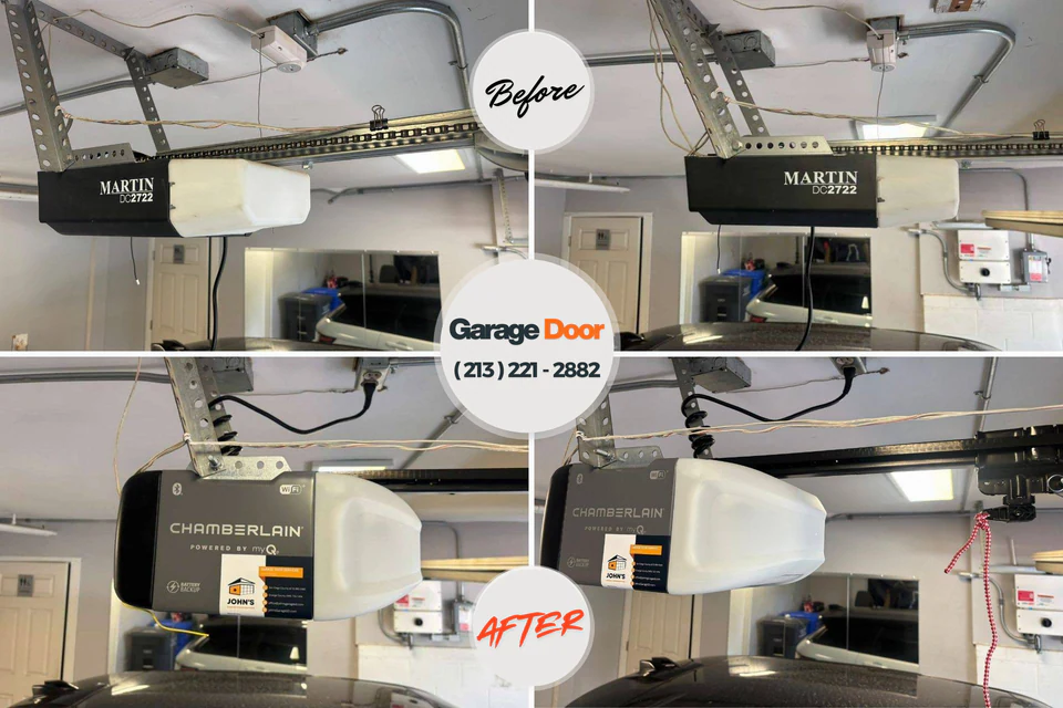 Before and after: garage door repair Eau Claire, WI
